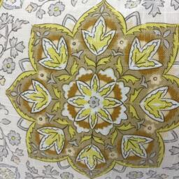 Medallion Lumbar Pillow Cover - Gold Soleil Motif, Farmhouse Decor - thumbnail 2