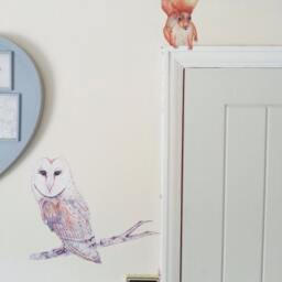 Squirrel Wall Decal, Squirrel Sticker, Woodland Decal, Squirrel Wall Art, Tree Decal, Animal Decal, Forest Animals, Squirrel Decor - thumbnail 3