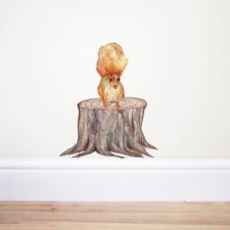 Squirrel Wall Decal, Squirrel Sticker, Woodland Decal, Squirrel Wall Art, Tree Decal, Animal Decal, Forest Animals, Squirrel Decor - thumbnail 2