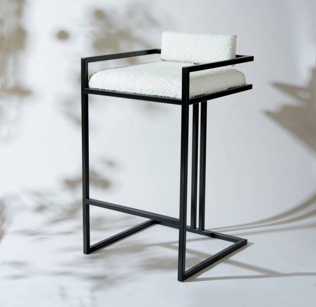 Piers Henry Metal Boucl?? Bar Stool - Modern Kitchen Made in England - image 1