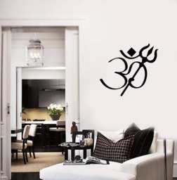 Om Symbol Vinyl Wall Decal Trishula Hinduism Room Home Interior Stickers Mural - #2716Di - thumbnail 1
