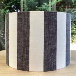 Green Stripe Linen Lampshade, Neutral Nursery Decor - thumbnail 4
