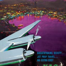 Reprint Of A Vintage Airline Travel Poster - New Zealand By Nac - thumbnail 3