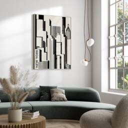 New York Art Prints, Home Decor, Living Room Prints, Modern Art, Beige Wall Set Of 3 , A5 - A1 Printing, Fast Delivery - thumbnail 3