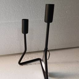 Modern Black Iron Candelabra Handmade Metal Taper Candle Holder - thumbnail 2
