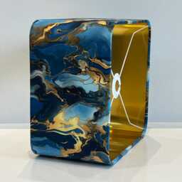 Handmade By Order Blue Hold Marble Wave Effect Velvet Rounded Square Lamp Shade Pendant Light All Shapes & Sizes Available - thumbnail 3