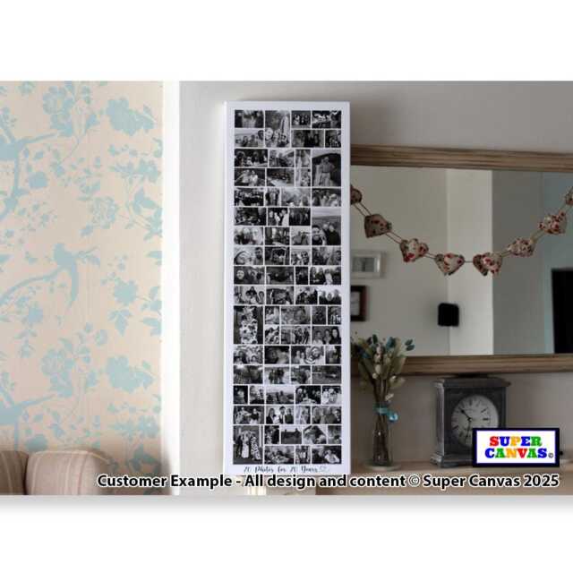 Happy Birthday Any Age Mum Dad Wife Husband Son Sister Brother Friend Party Picture Photo Collage Board Framed Canvas Print Gift - image 1