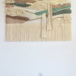 Extra Large Wall Hanging - Modern Bohemian Tapestry, Handmade Fiber Art For Hotels, Restaurants, & Creative Workspaces - thumbnail 2