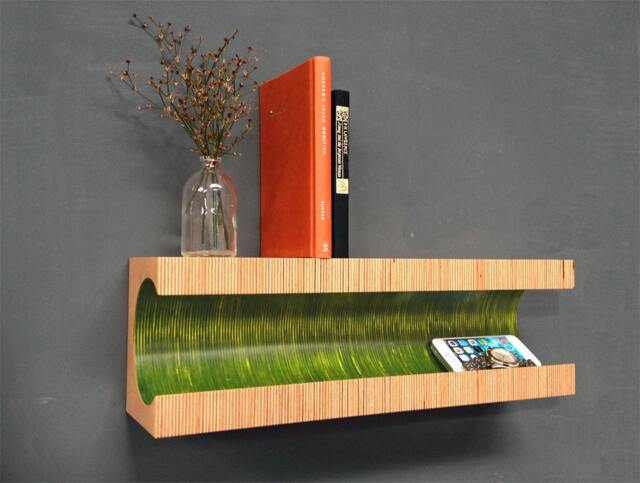 Green Shelf/Wood Floating Shelf/ Bedside Table/ Modern Floating/Nachttisch/Nightstands/??tag??re Flottante - image 1