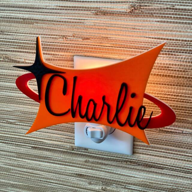 Mid Century Modern Children's Night Light - Room Baby Shower Gift Kid's Decor Nursery Atomic Avocado Designs?? - image 1