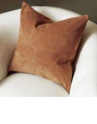 Noorani Lambskin Suede Leather Cushion Cover - Soft Patchwork Decorative Pillow Luxury Gift For Thanksgiving Case - Tan Brown