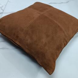 Noorani Lambskin Suede Leather Cushion Cover - Soft Patchwork Decorative Pillow Luxury Gift For Thanksgiving Case - Tan Brown - thumbnail 3