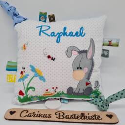 Music Box Baby With Requested Melody Personalized Pillow Newborn Gift Name Donkey - thumbnail 2