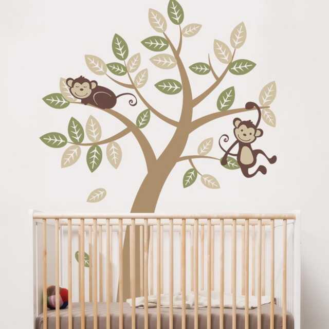 Vinyl Wall Art Decal Sticker - Tree With Monkeys Kids - image 1