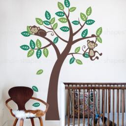 Vinyl Wall Art Decal Sticker - Tree With Monkeys Kids - thumbnail 2