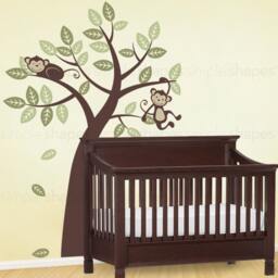 Vinyl Wall Art Decal Sticker - Tree With Monkeys Kids - thumbnail 3