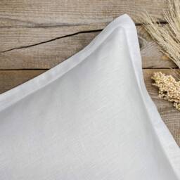Set Of 2, 4 & 6 Flanged Washed Linen Pillow Cases in Off White/Linen Cushion Covers With Hidden Zipper/Milk White Decorative - thumbnail 4
