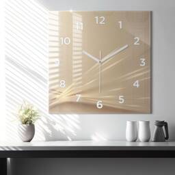 Abstract Light Tempered Glass Clock, Golden Personalized Custom Wall Clock - thumbnail 3