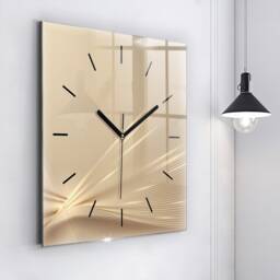 Abstract Light Tempered Glass Clock, Golden Personalized Custom Wall Clock - thumbnail 1