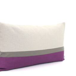 Purple & Grey Colorblock Pillow Cover - All Sizes, Home Gifts For You - thumbnail 2