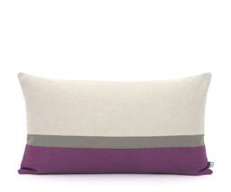 Purple & Grey Colorblock Pillow Cover - All Sizes, Home Gifts For You - thumbnail 1