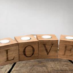 Love Wooden Tea Light Holder Home Decor Sign - thumbnail 2