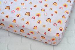 Rainbow Fitted Crib Sheets-Rainbow Sheets-Baby Bedding-Lavender Nursery Bedding-Rainbow Lavender Baby Bedding - thumbnail 1