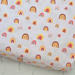 Rainbow Fitted Crib Sheets-Rainbow Sheets-Baby Bedding-Lavender Nursery Bedding-Rainbow Lavender Baby Bedding - thumbnail 2