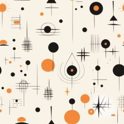 Mid Century Abstract Lamp Shade Orange Lamp Home Decor Black Lampshade Table - thumbnail 2