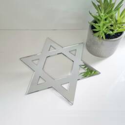 star Of David Large Acrylic Mirror Wall Art - Custom Sizes, Shapes & Colours - thumbnail 3
