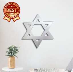 star Of David Large Acrylic Mirror Wall Art - Custom Sizes, Shapes & Colours