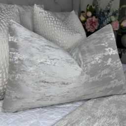 Handmade Pewter Grey Throw Pillow Cover, Marble Design Cushion Cover 12 X 20