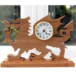 Welsh Dragon Oak Clock Handmade St. David's Day Gift - thumbnail 2