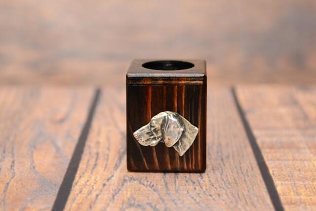 Weimaraner - Wooden Candlestick With Dog, Souvenir, Decoration, Limited Edition, Collection - image 1