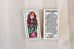 st Mary Magdalene Patron Saint Block With Gift Bag // Patron Of Converts Catholic Toys By Almondrod