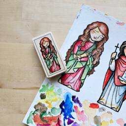 st Mary Magdalene Patron Saint Block With Gift Bag // Patron Of Converts Catholic Toys By Almondrod - thumbnail 2
