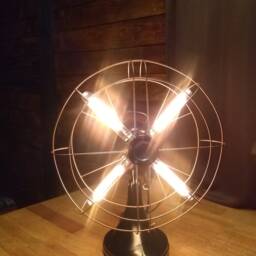 Custom Vintage Steampunk Fan Lamp - thumbnail 4