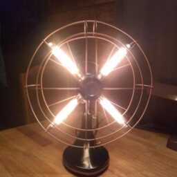 Custom Vintage Steampunk Fan Lamp - thumbnail 2