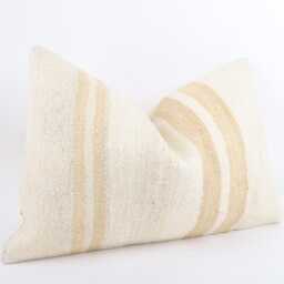 Handwoven Wool Kilim Pillow Cover Vintage Turkish Rug Accent, 16x24 - thumbnail 3