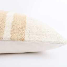 Handwoven Wool Kilim Pillow Cover Vintage Turkish Rug Accent, 16x24 - thumbnail 4