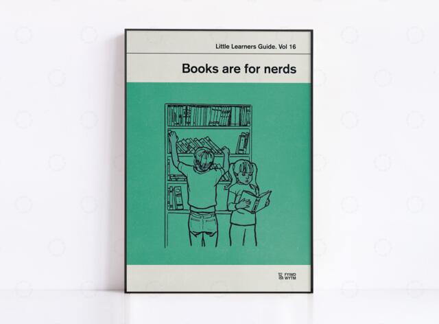 Books Are For Nerds Poster Retro Book Cover Art Print - image 1
