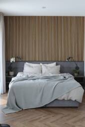 Light Grey Linen Cotton Waffle Texture Blanket - Gray Bed Cover, Bedspread, Coverlet in King & Queen Sizes - thumbnail 1