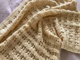 Pretty Hand Knitted Baby Blanket ~ Lightweight/Easy Care Acrylic