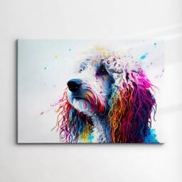 Colorful Poodle Abstract Dog Pet Animal Painting Splatter Wall Art, Framed Canvas Poster Print, Home Kitchen Office Room Decor, Gifts - thumbnail 3
