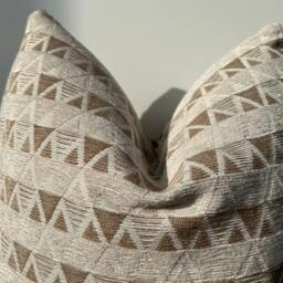 Boho Beige Textured Pillow Cover, Neutral Woven Cushion Case, Decorative Throw For Couch Or Bed, 18x18, Halloween Gift, Geometric Cover - thumbnail 3