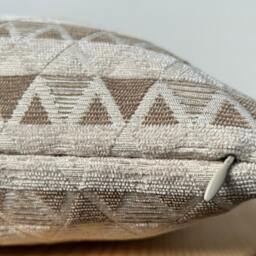 Boho Beige Textured Pillow Cover, Neutral Woven Cushion Case, Decorative Throw For Couch Or Bed, 18x18, Halloween Gift, Geometric Cover - thumbnail 2