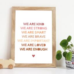 Girls Bedroom Prints, Sibling Nursery Sister Blush Pink, Wall Art, Lil Sis Big Print Art - thumbnail 1