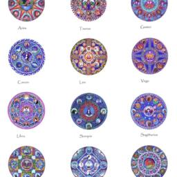 Libra Astrology Mandala Art Print - Zodiac Mandala Lindy Longhurst - thumbnail 2
