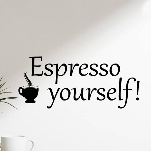 Espresso Yourself Wall Decal Quote Kitchen Home Decor Coffee Art Vwaq-4186 - image 1