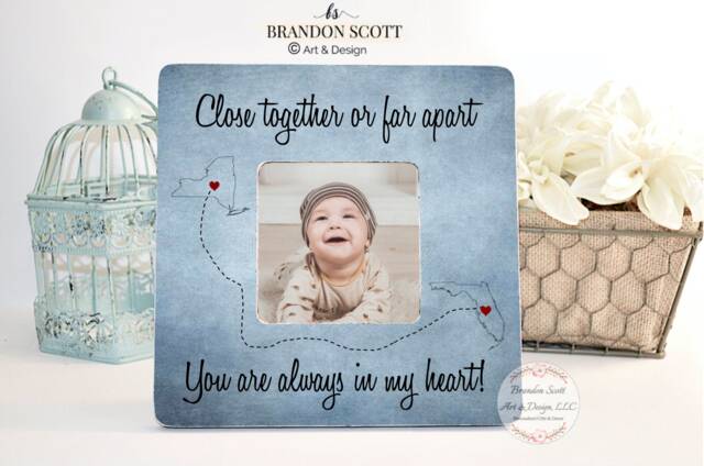 Personalized Grandparents Photo Frame Custom States & Names Gift, Moving Away Gift From Grandparents To Grandchildren - image 1